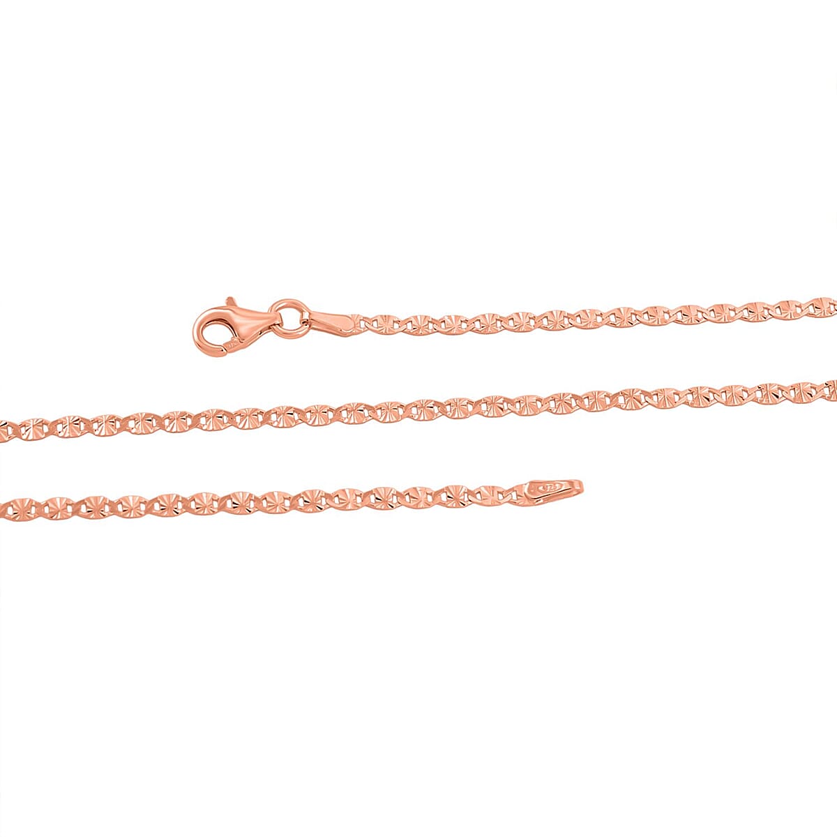 Italian Valentine Chain Necklace in 14K Rose Gold Over Sterling Silver 2.37 Grams 18 Inches image number 4