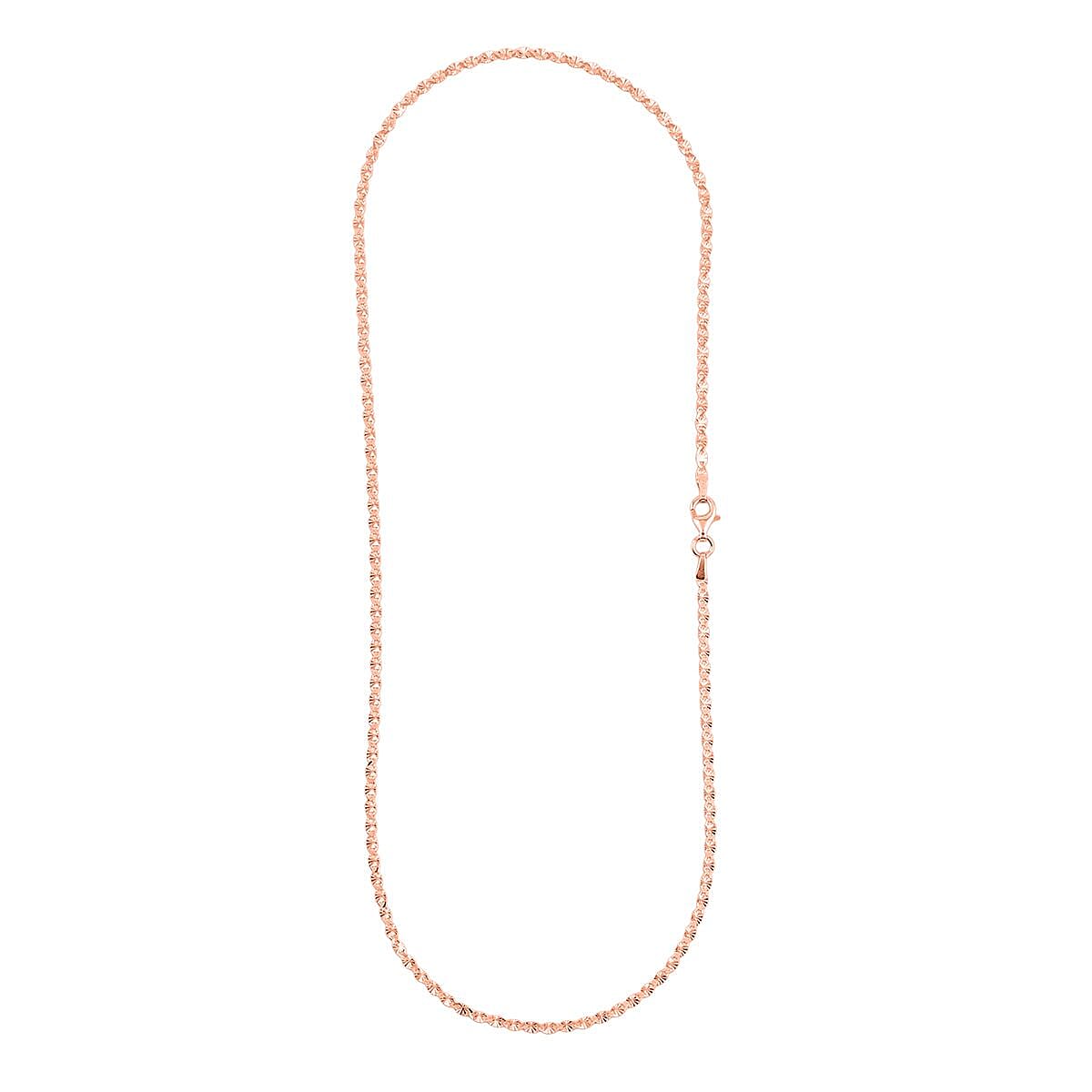 Italian Valentine Chain Necklace in 14K Rose Gold Over Sterling Silver 2.37 Grams 18 Inches image number 5
