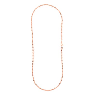 Italian Valentine Chain Necklace in 14K Rose Gold Over Sterling Silver 2.37 Grams 18 Inches