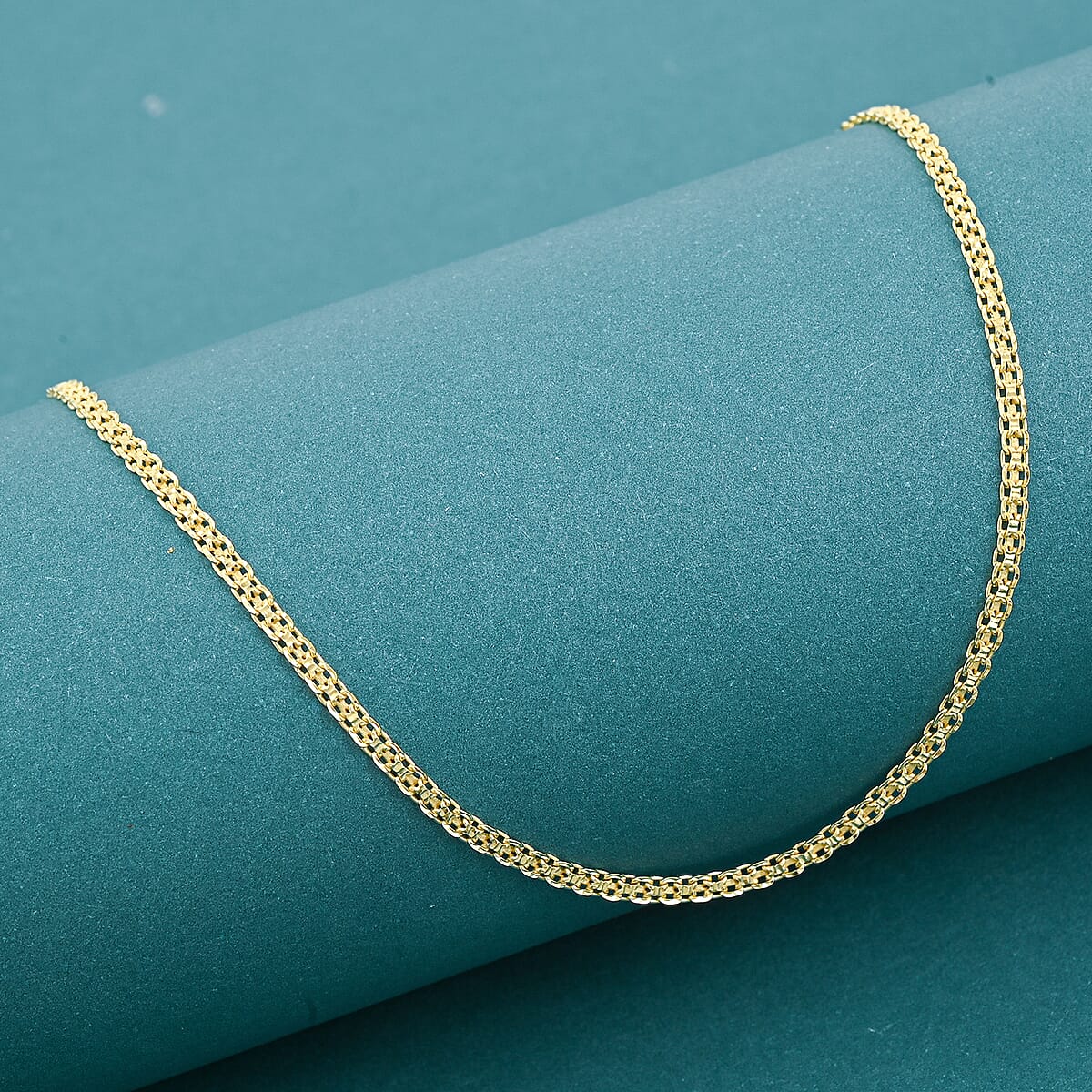 Italian Chain Necklace in 14K Yellow Gold Over Sterling Silver 3.12 Grams 18 Inches image number 1