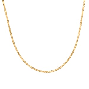 Italian Chain Necklace in 14K Yellow Gold Over Sterling Silver 3.12 Grams 18 Inches