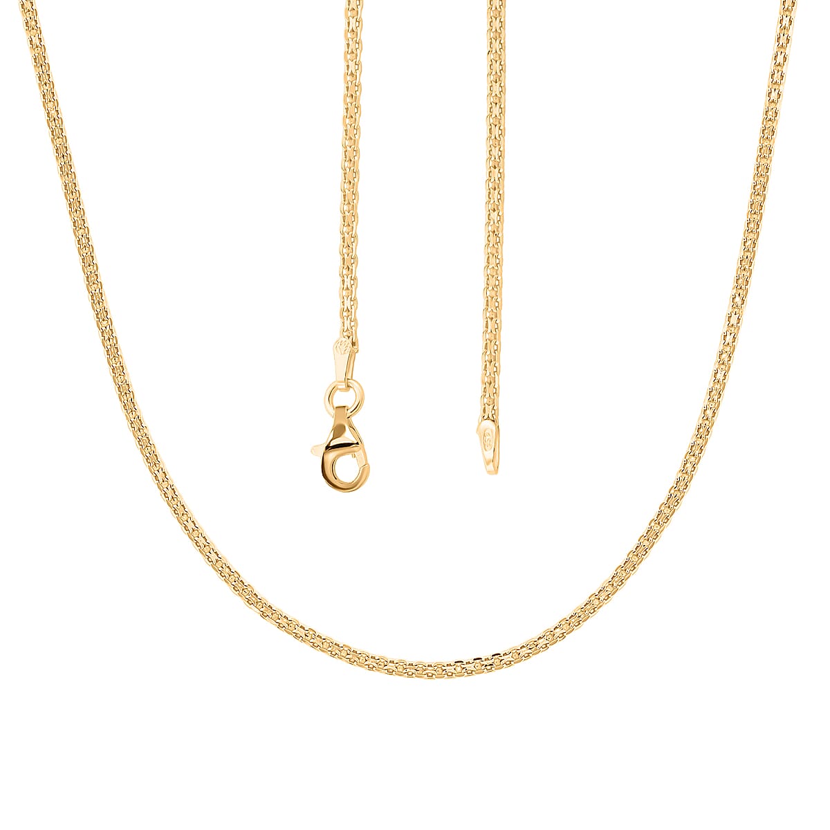 Italian Chain Necklace in 14K Yellow Gold Over Sterling Silver 3.12 Grams 18 Inches image number 4