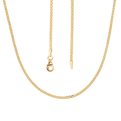 Italian Essential Link Chain Necklace in 14K Yellow Gold Over Sterling Silver 3.12 Grams 18 Inches