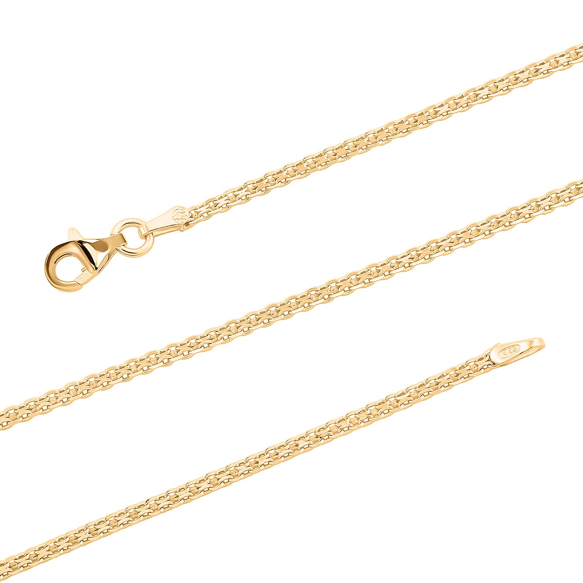 Italian Chain Necklace in 14K Yellow Gold Over Sterling Silver 3.12 Grams 18 Inches image number 5