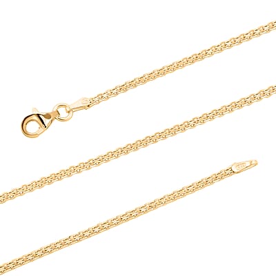Italian Essential Link Chain Necklace in 14K Yellow Gold Over Sterling Silver 3.12 Grams 18 Inches