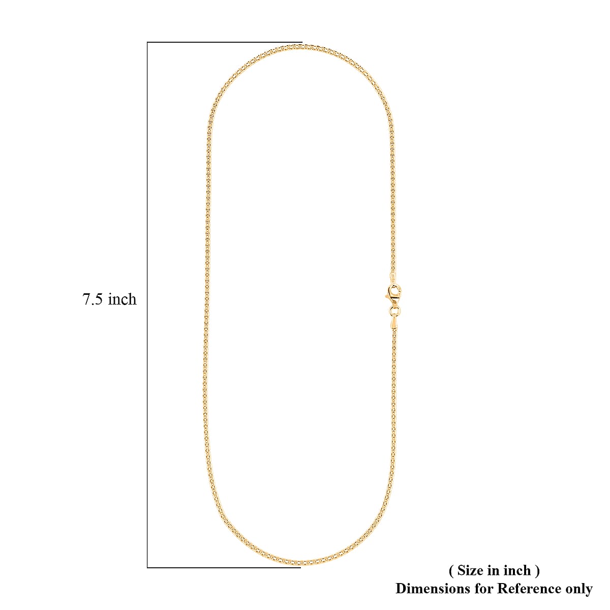 Italian Chain Necklace in 14K Yellow Gold Over Sterling Silver 3.12 Grams 18 Inches image number 6