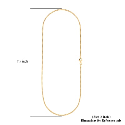 Italian Essential Link Chain Necklace in 14K Yellow Gold Over Sterling Silver 3.12 Grams 18 Inches