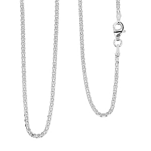 Italian Chain Necklace in Rhodium Over Sterling Silver 3.17 Grams 18 Inches