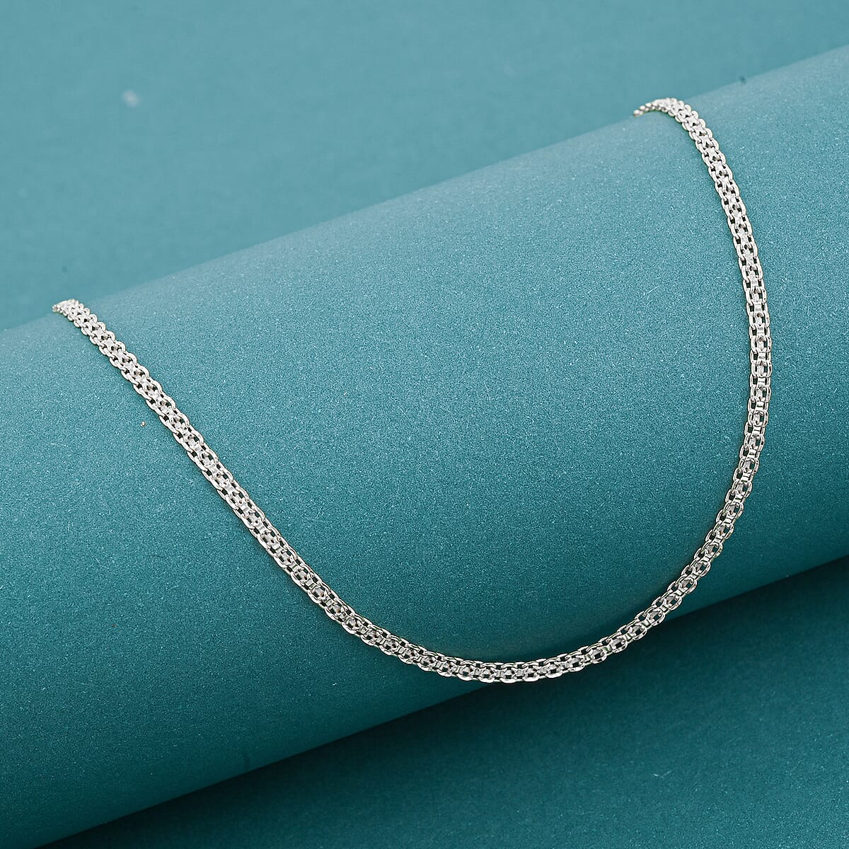 Italian Chain Necklace in Rhodium Over Sterling Silver 3.17 Grams 18 Inches image number 1