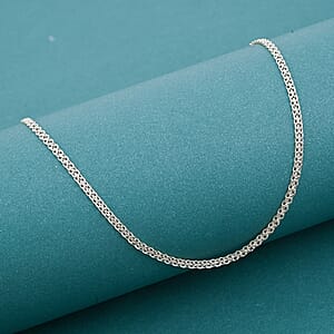 Italian Chain Necklace in Rhodium Over Sterling Silver 3.17 Grams 18 Inches