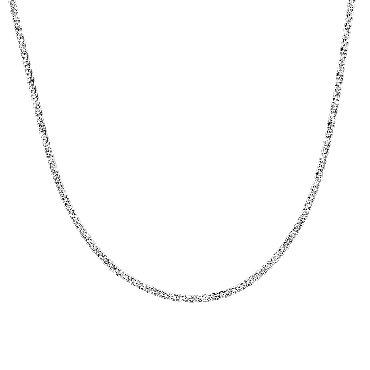 Italian Chain Necklace in Rhodium Over Sterling Silver 3.17 Grams 18 Inches image number 3