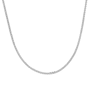 Italian Chain Necklace in Rhodium Over Sterling Silver 3.17 Grams 18 Inches