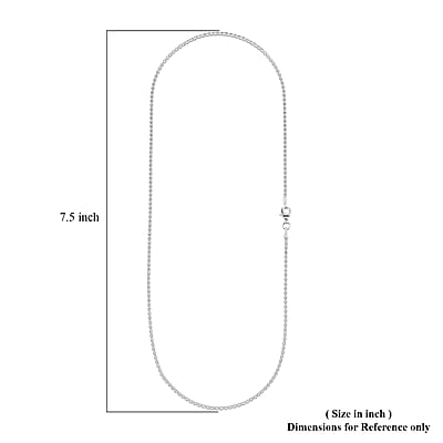 Italian Essential Link Chain Necklace in Rhodium Over Sterling Silver 3.17 Grams 18 Inches