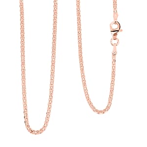 Italian Chain Necklace in 14K Rose Gold Over Sterling Silver 3.03 Grams 18 Inches
