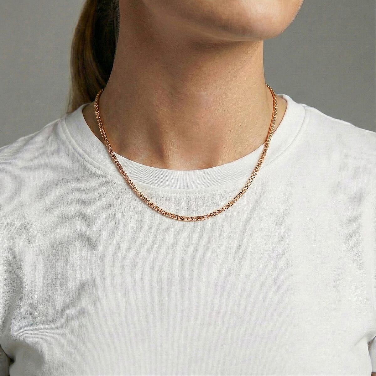 Italian Chain Necklace in 14K Rose Gold Over Sterling Silver 3.03 Grams 18 Inches image number 2