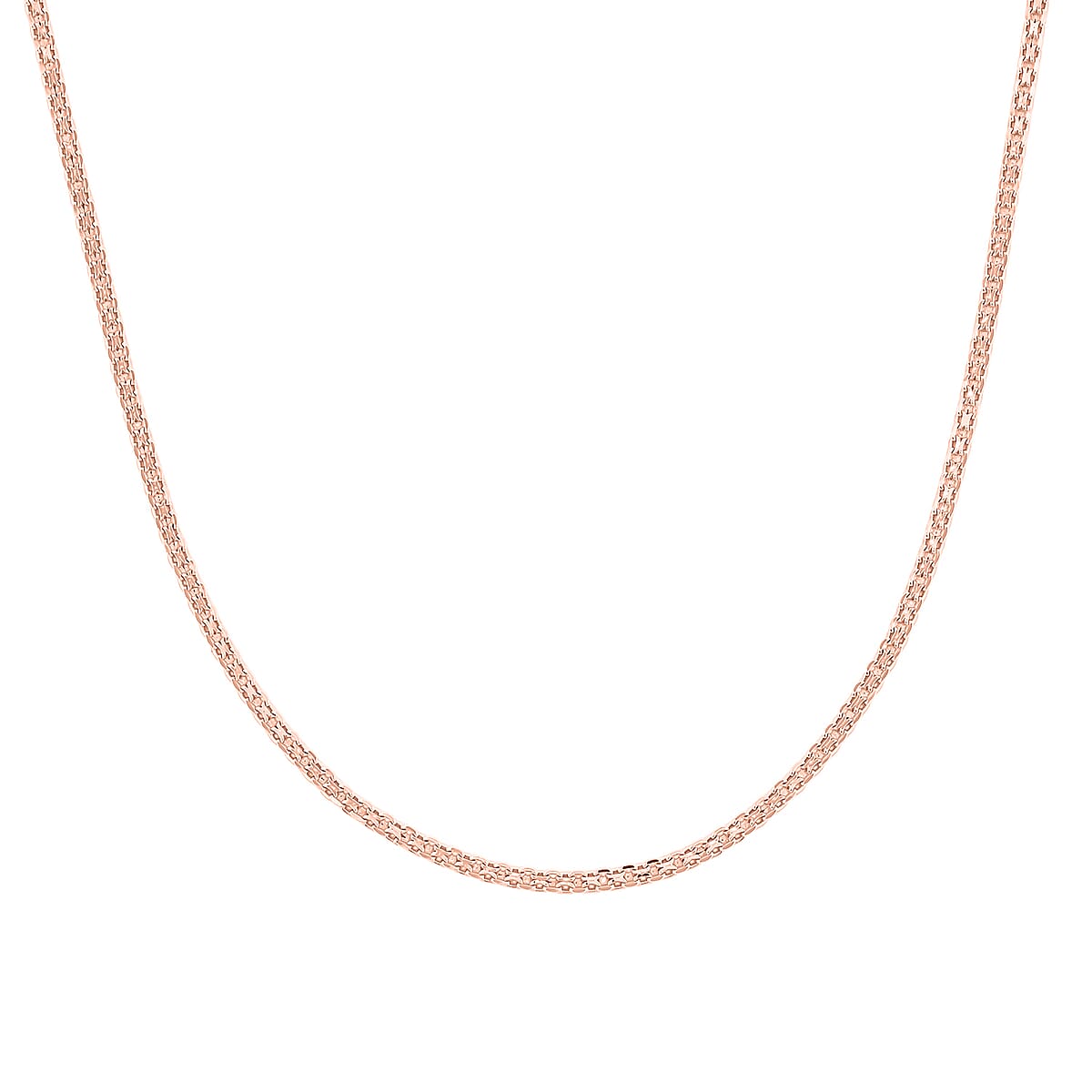 Italian Chain Necklace in 14K Rose Gold Over Sterling Silver 3.03 Grams 18 Inches image number 3