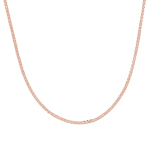 Italian Essential Link Chain Necklace in 14K Rose Gold Over Sterling Silver 3.03 Grams 18 Inches