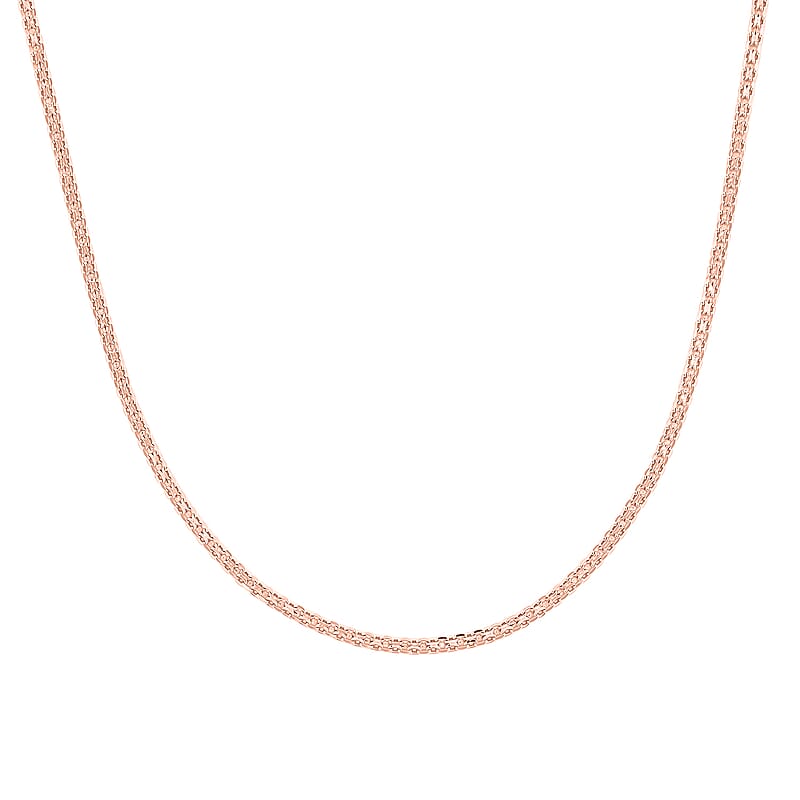 Italian Essential Link Chain Necklace in 14K Rose Gold Over Sterling Silver 3.03 Grams 18 Inches