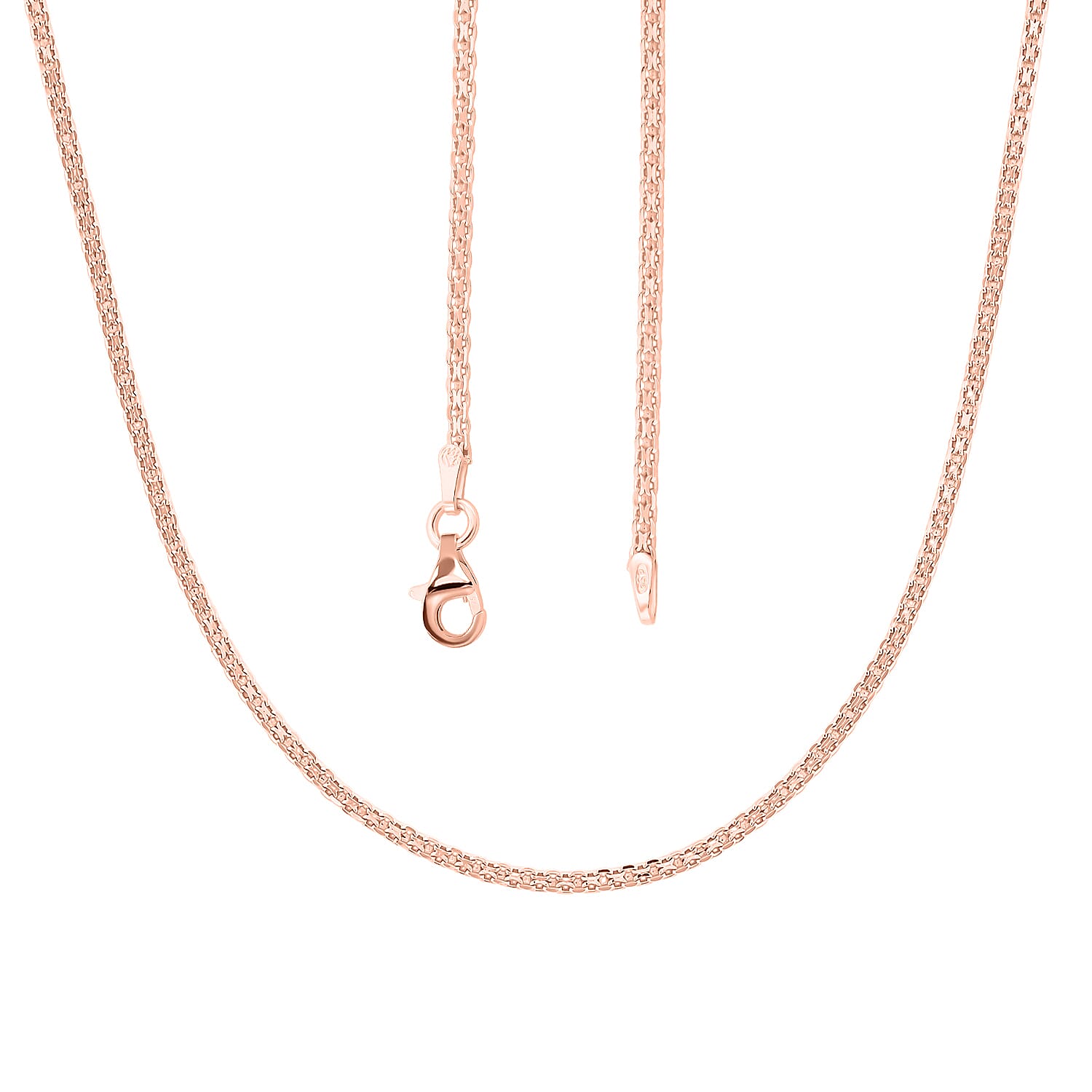 Italian Essential Link Chain Necklace in 14K Rose Gold Over Sterling Silver 3.03 Grams 18 Inches