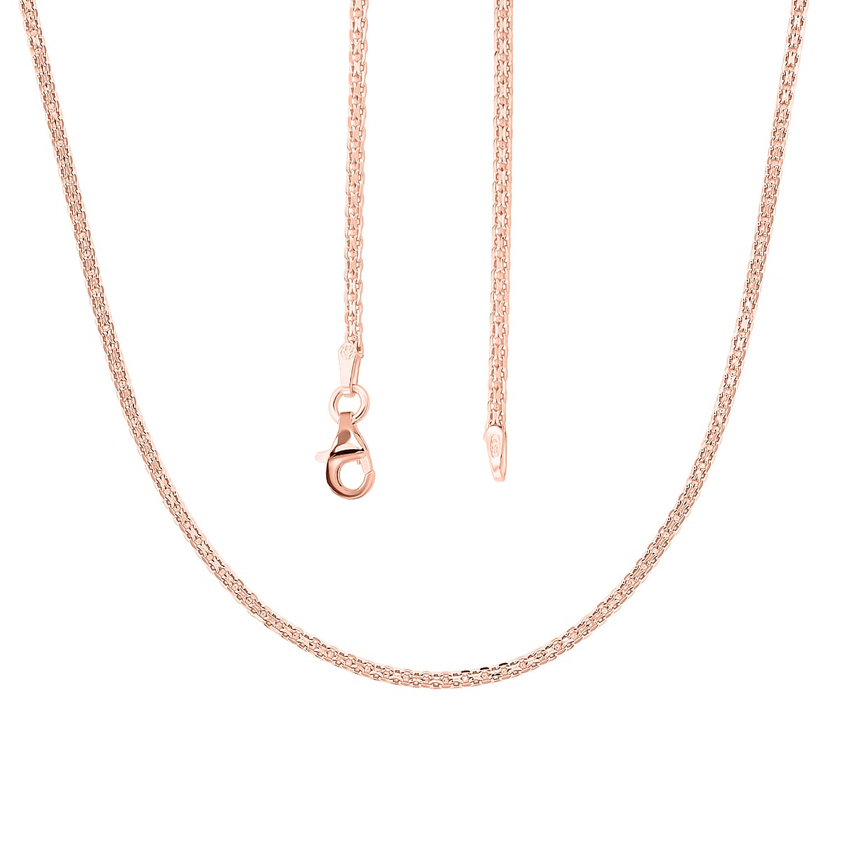 Italian Chain Necklace in 14K Rose Gold Over Sterling Silver 3.03 Grams 18 Inches image number 4