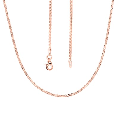 Italian Essential Link Chain Necklace in 14K Rose Gold Over Sterling Silver 3.03 Grams 18 Inches