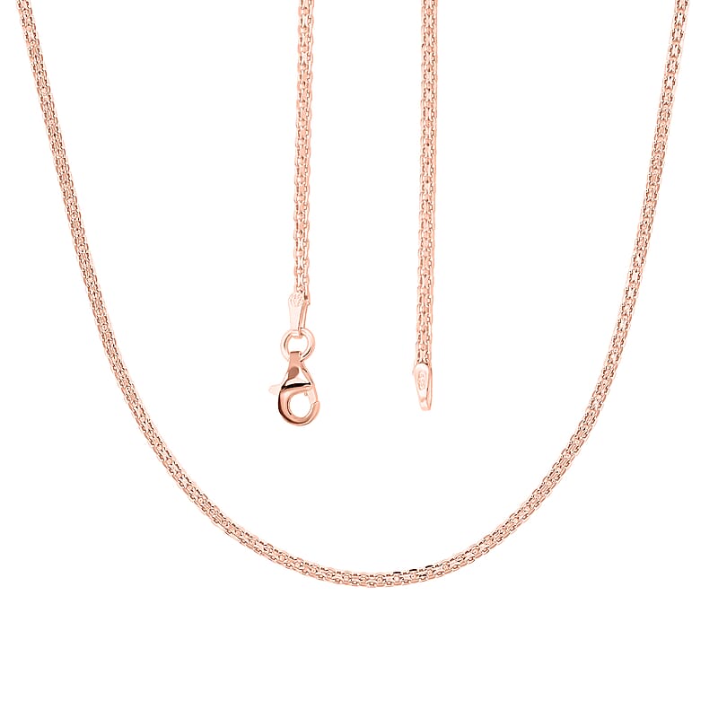 Italian Essential Link Chain Necklace in 14K Rose Gold Over Sterling Silver 3.03 Grams 18 Inches