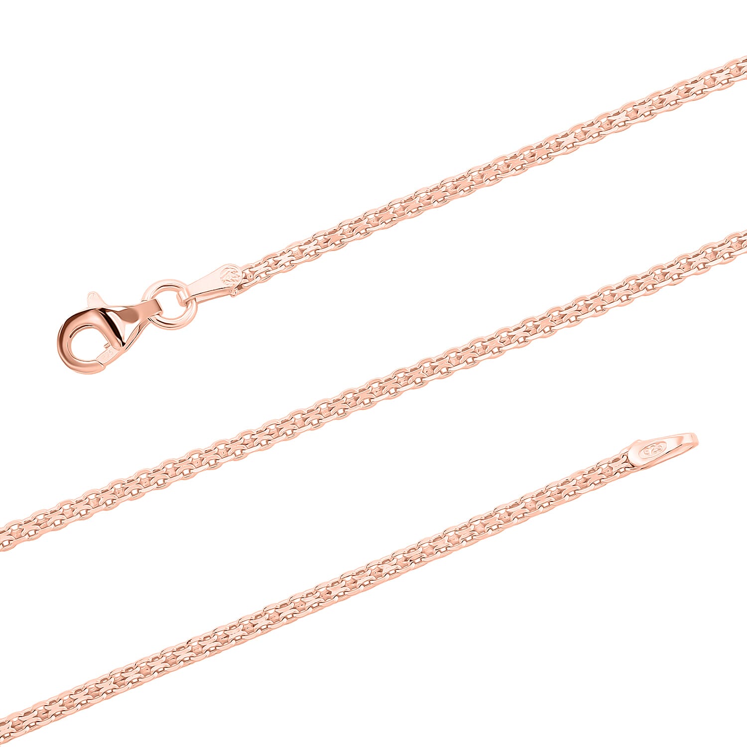 Italian Essential Link Chain Necklace in 14K Rose Gold Over Sterling Silver 3.03 Grams 18 Inches