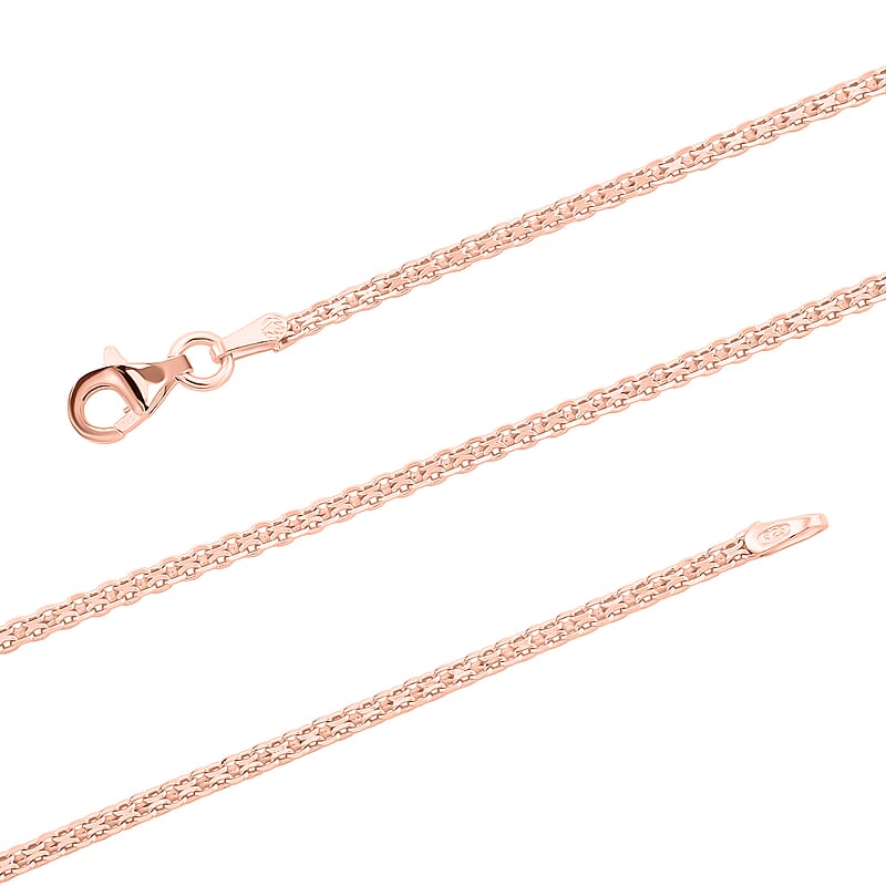 Italian Essential Link Chain Necklace in 14K Rose Gold Over Sterling Silver 3.03 Grams 18 Inches