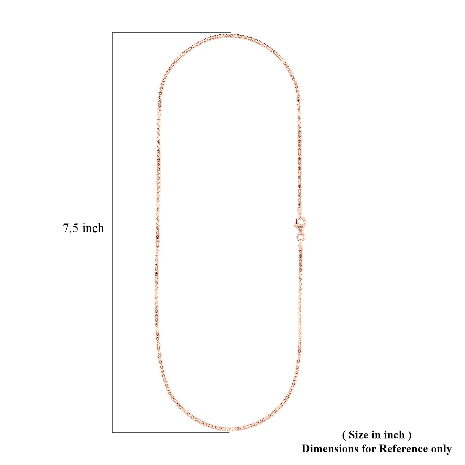 Italian Essential Link Chain Necklace in 14K Rose Gold Over Sterling Silver 3.03 Grams 18 Inches