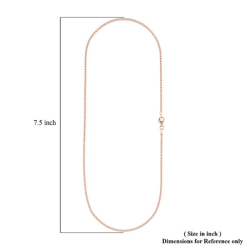 Italian Essential Link Chain Necklace in 14K Rose Gold Over Sterling Silver 3.03 Grams 18 Inches