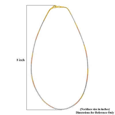 Italian Essential Link Chain Necklace in 14K YRG and Rhodium Over Sterling Silver 2.98 Grams 18 Inches