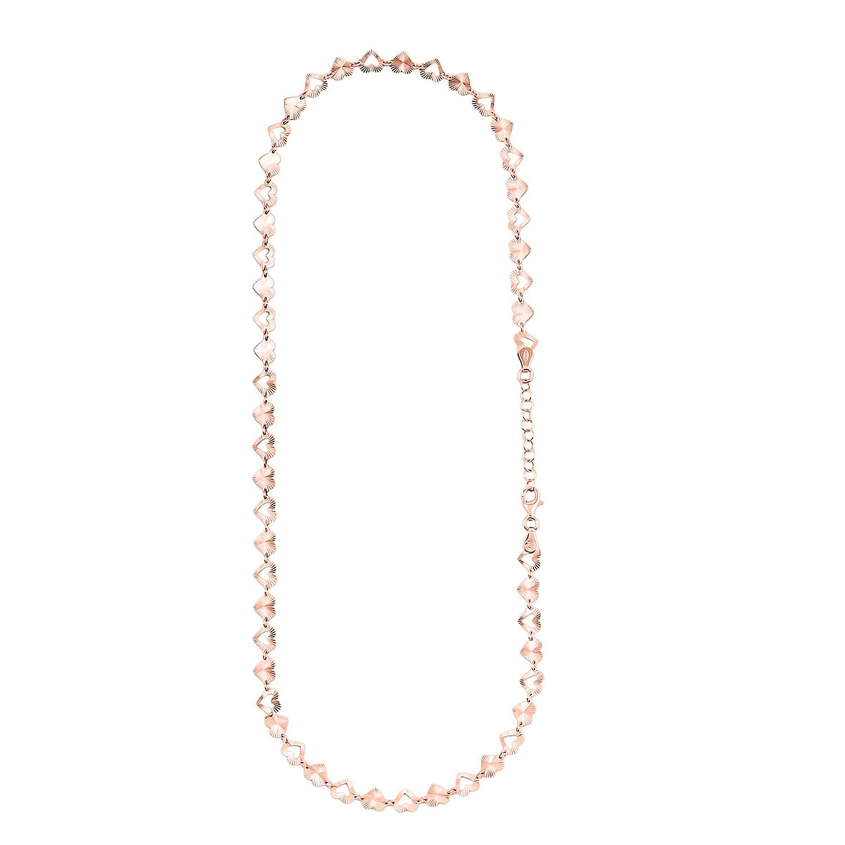 Italian Radiant Hearts Chain Necklace in 14K Rose Gold Over Sterling Silver 6.11 Grams 18 Inches image number 5
