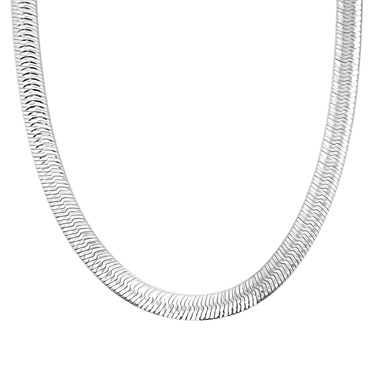 Italian Chain Necklace in Rhodium Over Sterling Silver 12.87 Grams 18 Inches