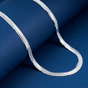 Italian Chain Necklace in Rhodium Over Sterling Silver 12.87 Grams 18 Inches