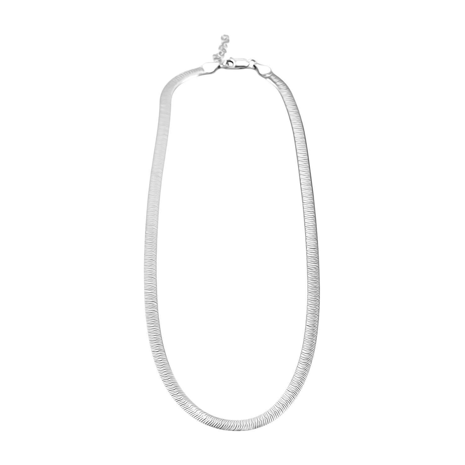 Italian Chain Necklace in Rhodium Over Sterling Silver 12.87 Grams 18 Inches