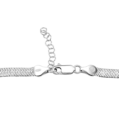 Italian Chain Necklace in Rhodium Over Sterling Silver 12.87 Grams 18 Inches