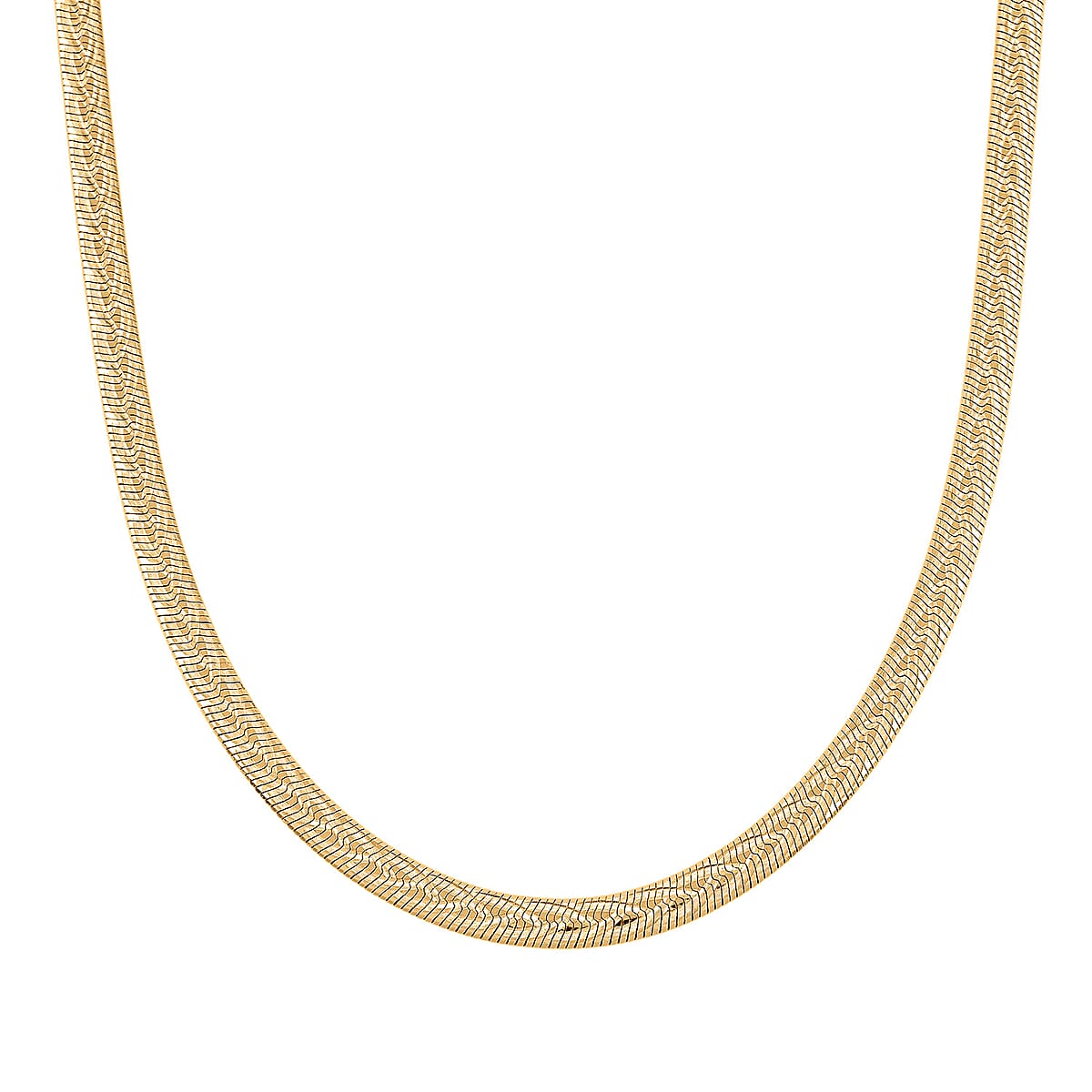 Italian Herringbone Chain Necklace in 14K Yellow Gold Over Sterling Silver 12.59 Grams 18 Inches image number 0