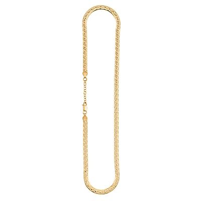 Italian Herringbone Chain Necklace in 14K Yellow Gold Over Sterling Silver 12.59 Grams 18 Inches