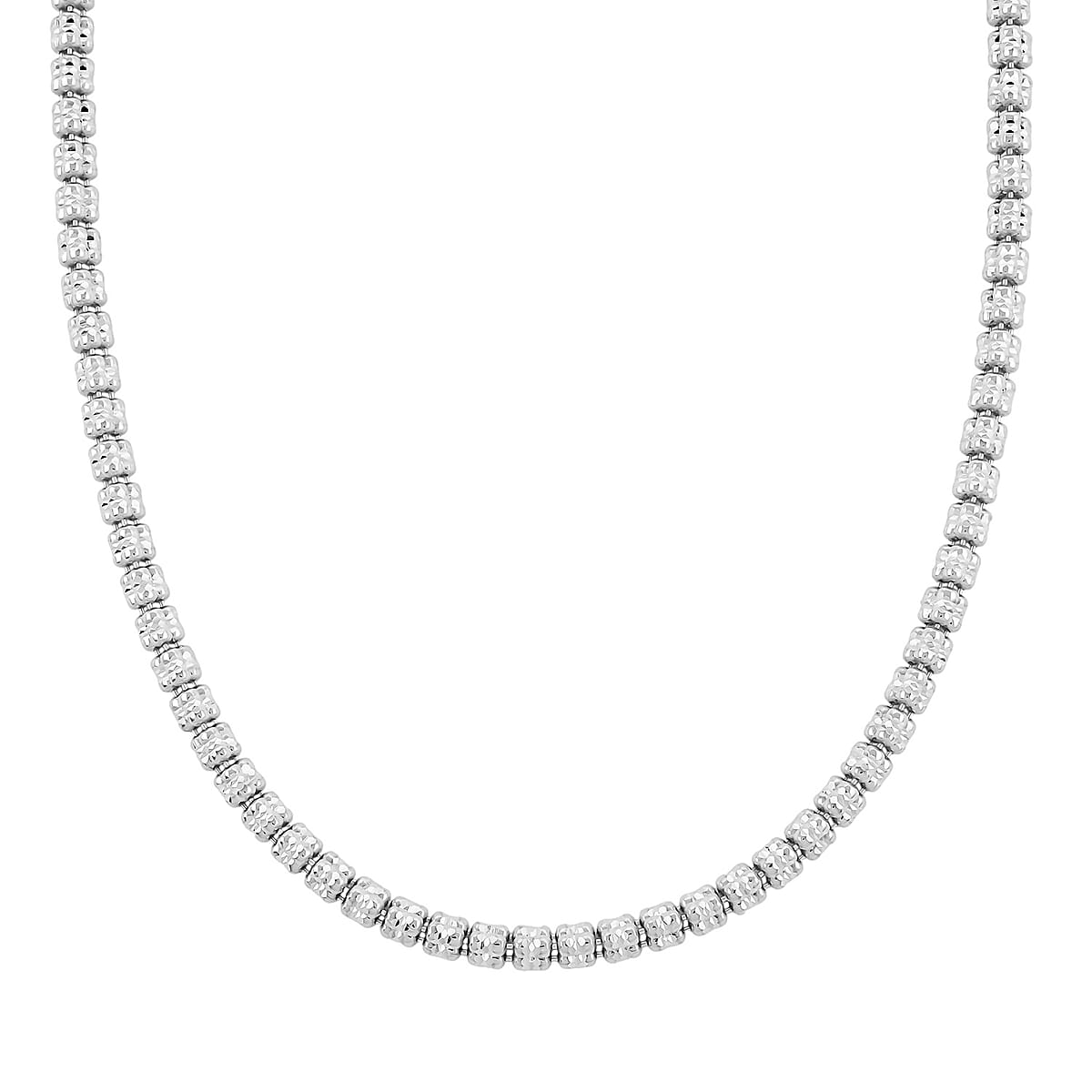 Doorbuster Italian Ice Chain Necklace in Rhodium Over Sterling Silver 19 Grams 18 Inches image number 1