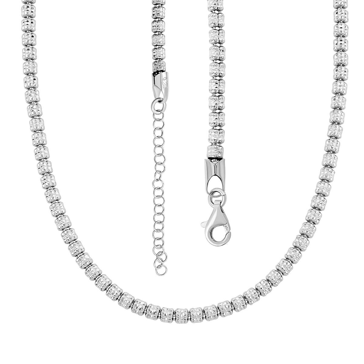 Doorbuster Italian Ice Chain Necklace in Rhodium Over Sterling Silver 19 Grams 18 Inches image number 2