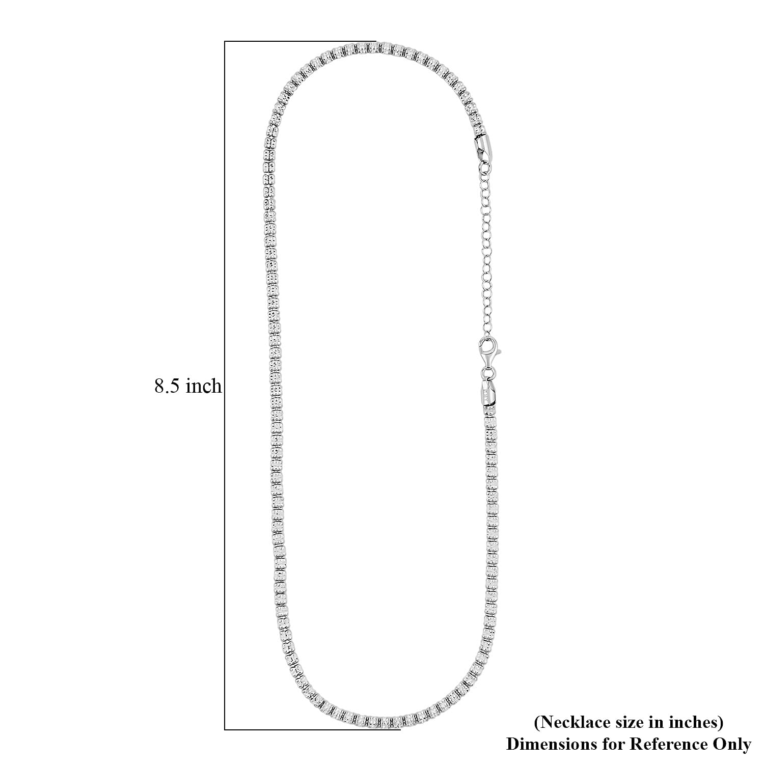  Italian Ice Chain Necklace in Rhodium Over Sterling Silver 19 Grams 18 Inches
