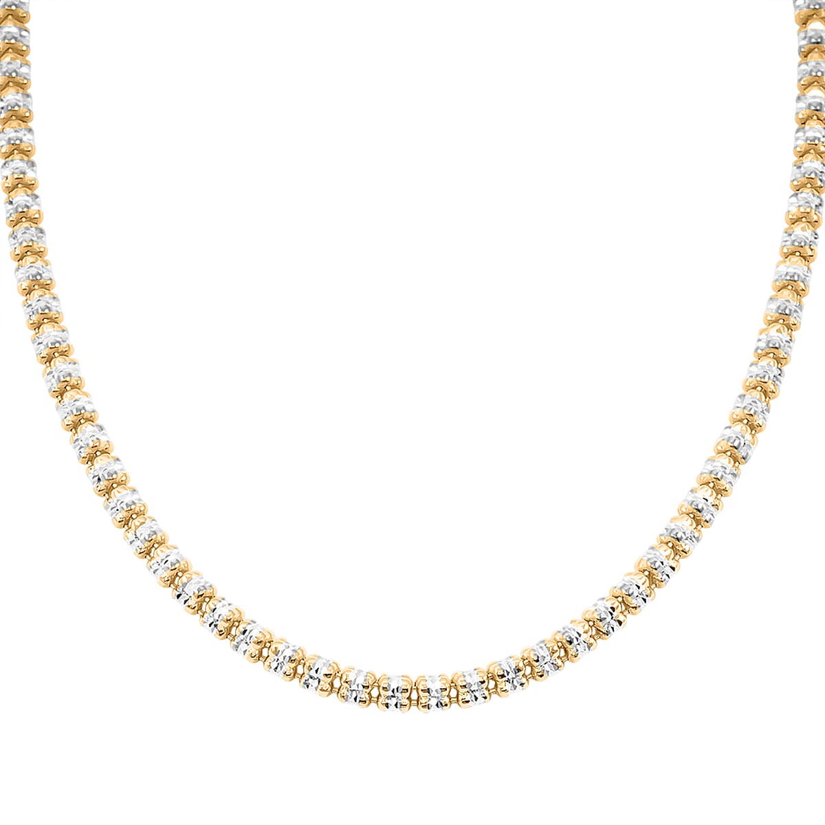 Doorbuster Italian Ice Chain Necklace in 14K YG Over and Sterling Silver 19.42 Grams 18 Inches image number 0