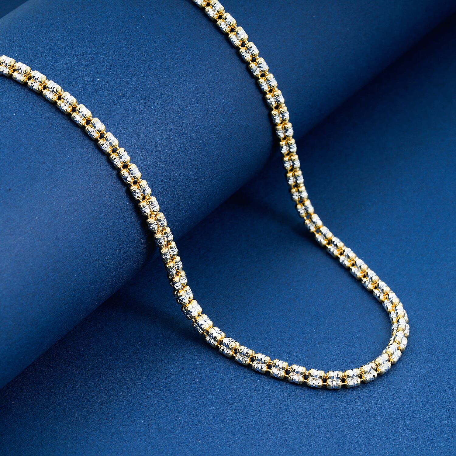 Italian Ice Chain Necklace in 14K YG Over and Sterling Silver
