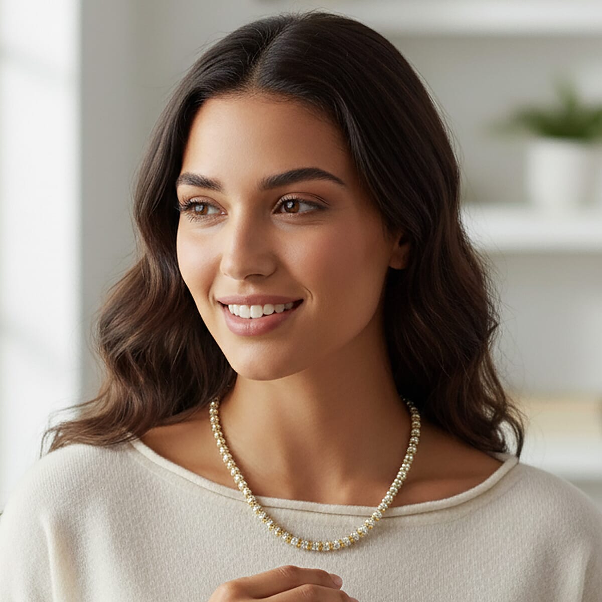 Doorbuster Italian Ice Chain Necklace in 14K YG Over and Sterling Silver 19.42 Grams 18 Inches image number 2