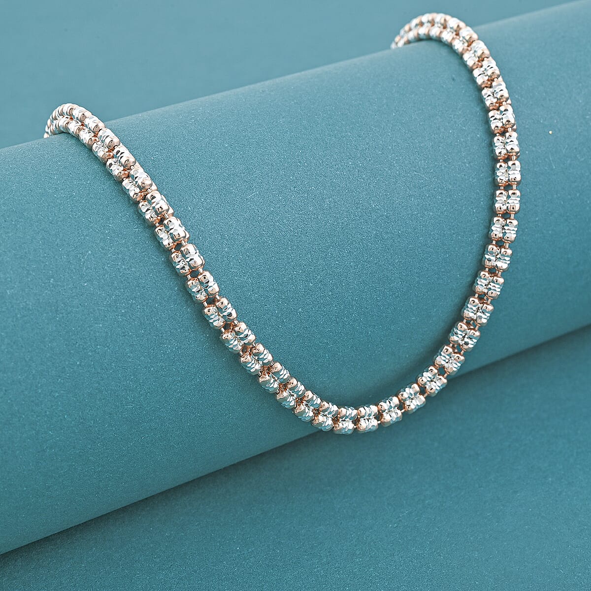 Doorbuster Italian Ice Chain Necklace in 14K RG Over and Sterling Silver 19 Grams 18 Inches image number 1