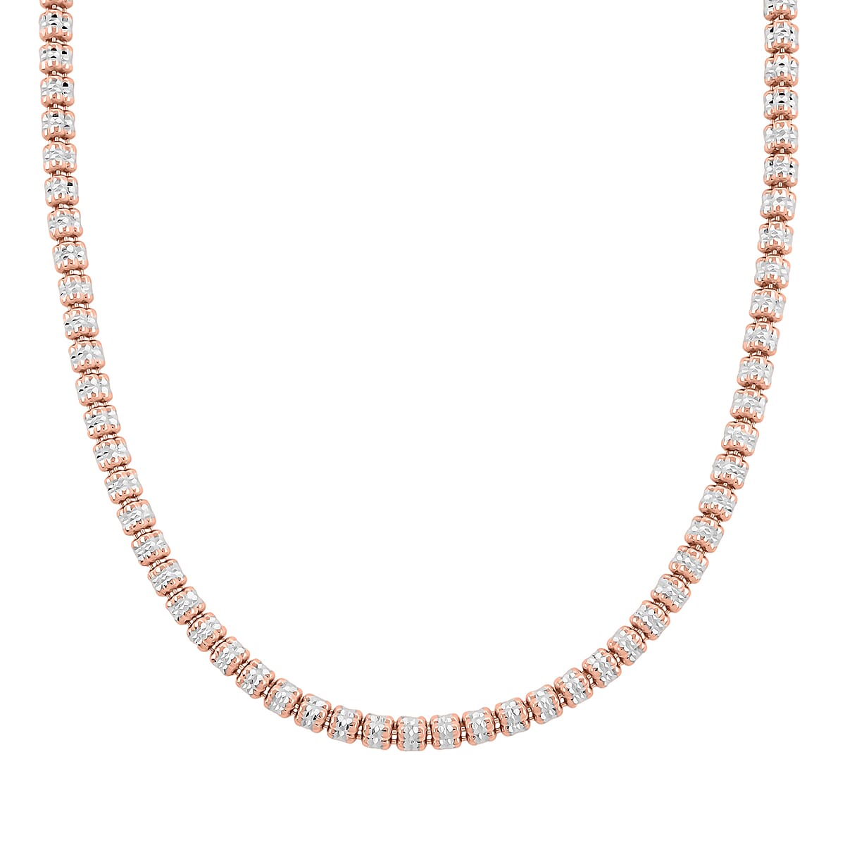 Doorbuster Italian Ice Chain Necklace in 14K RG Over and Sterling Silver 19 Grams 18 Inches image number 2