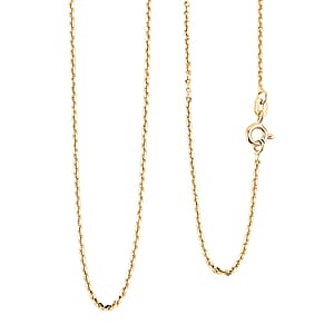 Italian Brillantina Chain Necklace in 14K Yellow Gold Over Sterling Silver 1.99 Grams 20 Inches