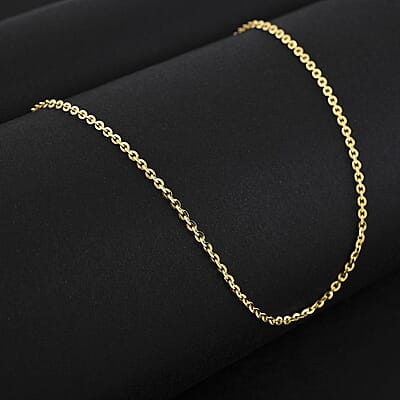 Italian Brillantina Chain Necklace in 14K Yellow Gold Over Sterling Silver 1.99 Grams 20 Inches