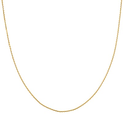 Italian Brillantina Chain Necklace in 14K Yellow Gold Over Sterling Silver 1.99 Grams 20 Inches