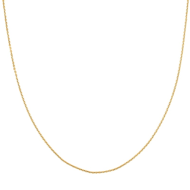 Italian Brillantina Chain Necklace in 14K Yellow Gold Over Sterling Silver 1.99 Grams 20 Inches